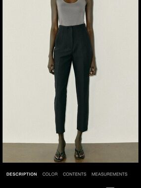 Zara 2for Black/Brown High-Rise Cropped Tailored Pants